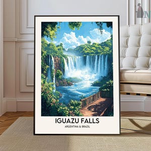Die Iguazu Wasserfälle Poster, Iguazu Wasserfälle, Argentinien Reise Poster, Tropisches Dekor, Strand Kunst, Argentinien Reise Geschenk, Die Iguazu Wasserfälle