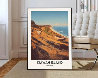Impression du complexe de golf Kiawah Island, affiche de l'île de Kiawah, art mural de l'île de Kiawah, voyage sur l'île de Kiawah, île de Kiawah