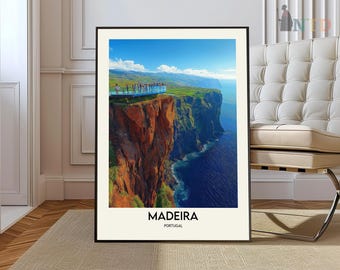 Madeira reizen afdrukken Madeira muur decor Portugal Madeira kunst Madeira muur kunst Portugal poster cadeau Madeira muur poster Madeira cadeau poster