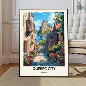 Quebec City Travel Poster, Quebec City Wall Art, Quebec City Poster Print, Quebec City Photo, Quebec City Decor, Quebec Canada