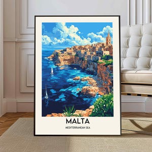 Malta poster, Malta Wall Art, Malta Print, Malta Photo, Malta Poster Print, Malta Travel Poster, Malta Valletta, Valletta city, Malta gift