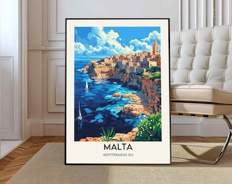 Malta poster, Malta Wall Art, Malta Print, Malta Photo, Malta Poster Print, Malta Travel Poster, Malta Valletta, Valletta city, Malta gift