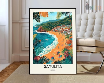 Affiche Sayulita, art mural Sayulita, impression Sayulita, photo Sayulita, impression affiche Sayulita, affiche de voyage Sayulita, cadeau Sayulita Nayarit