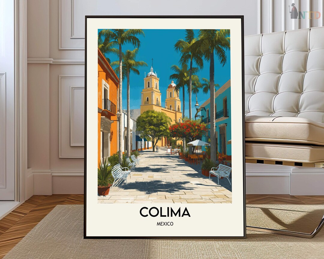 Colima Mexico Poster, Volcán De Colima Scenic City Wall Art, Tropical ...