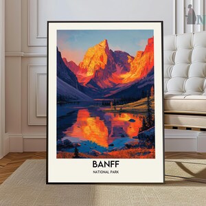 Banff National Park Reisedruck Wandkunst Banff Wandbehang Wohnkultur Banff Geschenk Kunstliebhaber Kanada Kunstliebhaber Geschenk