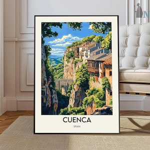 Affiche de Cuenca, art mural Cuenca, impression de Cuenca, photo de Cuenca, impression d&#39;affiche de Cuenca, affiche de voyage de Cuenca, Cuenca Espagne, affiche de la ville de Cuenca