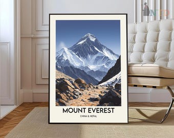 Mount Everest-poster, Mount Everest-muurkunst, Mount Everest-print, Mount Everest-foto, Mount Everest-posterprint, Mount Everest Travel,