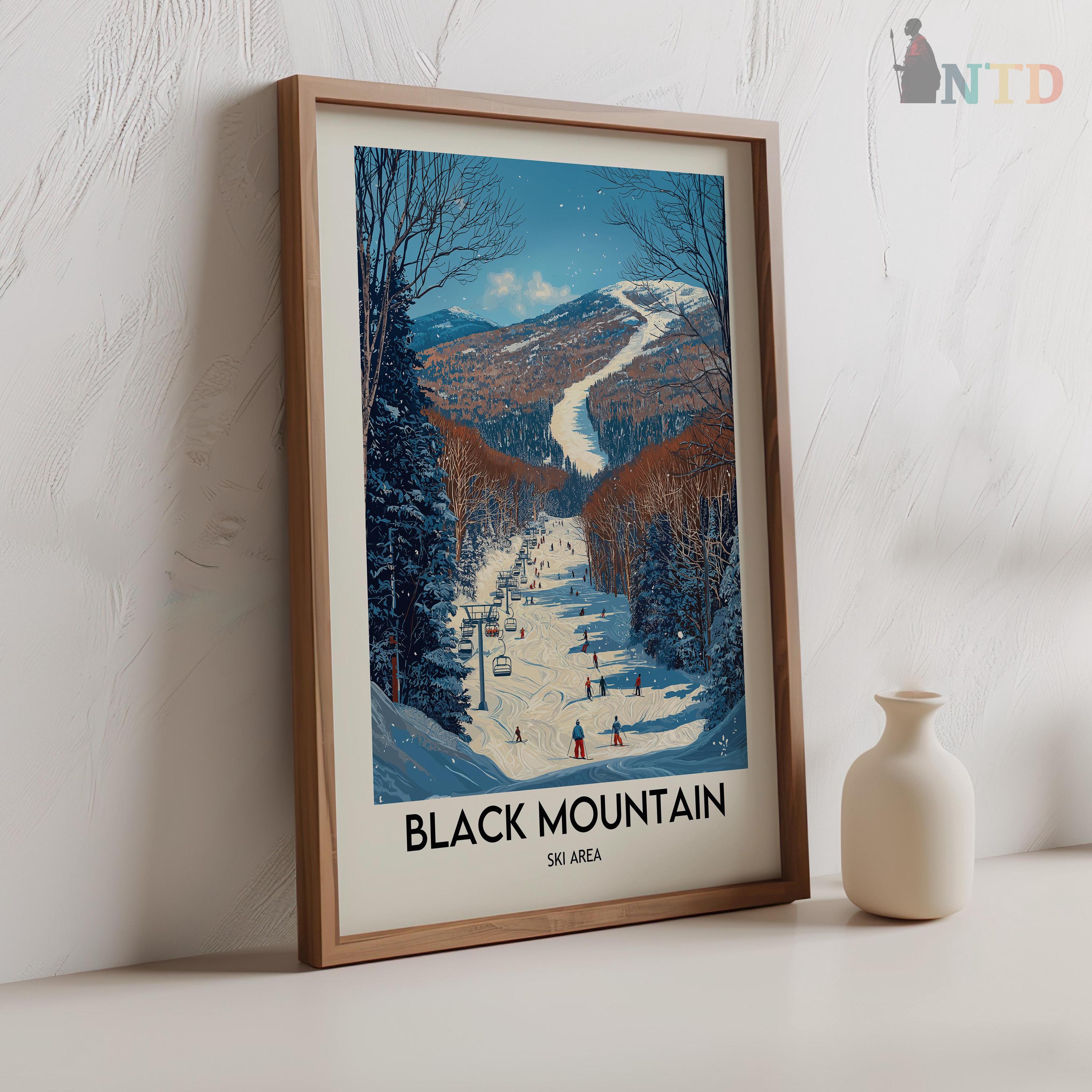 Black Mountain Ski Area Poster: Jackson NH Vintage Travel Art