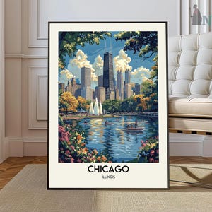 Chicago Print, Chicago Poster, Chicago Wall Art, Chicago Art Print, Chicago Skyline, Chicago Photo, Chicago Travel, Chicago Decor