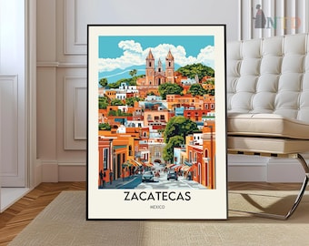 Zacatecas poster, Zacatecas Wall Art, Zacatecas Print, Zacatecas Photo, Zacatecas Poster Print, Zacatecas Travel Poster, Zacatecas Mexico