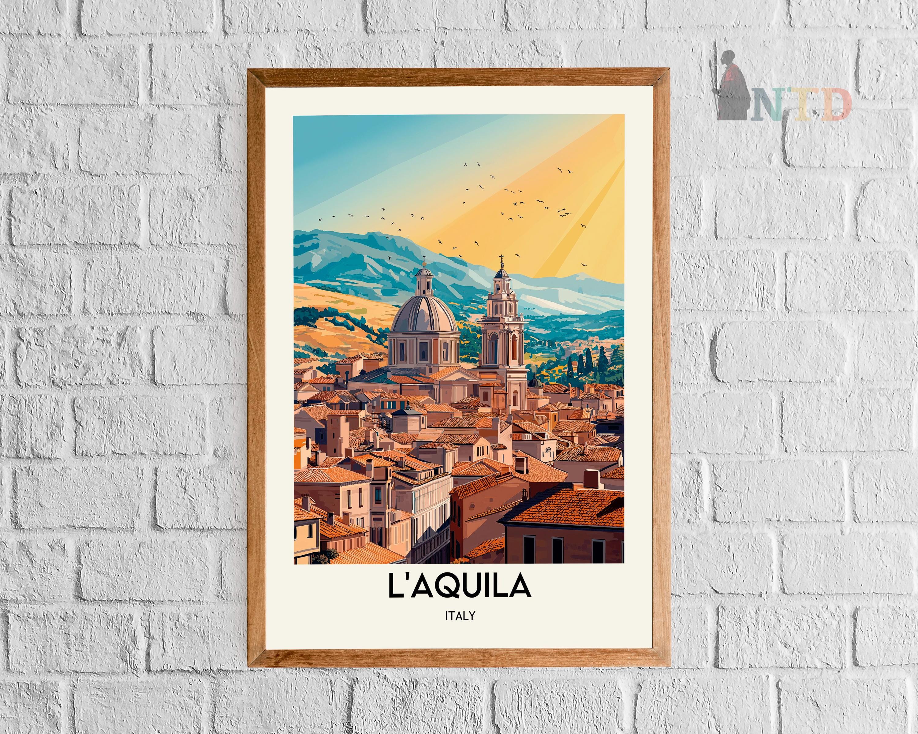 L'aquila Italy Poster: Abruzzo City Travel Print - Etsy