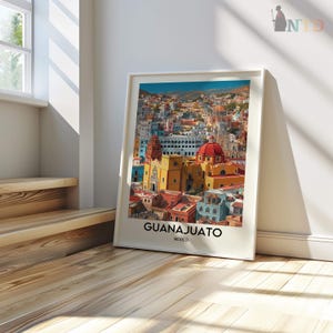 Guanajuato Mexiko Poster Druck | Bunte Koloniale Stadt Wandkunst | Historische Altstadt Strasse Illustration | Reise-Dekor-Geschenk Bild 10