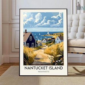 Póster de la isla de Nantucket, arte mural de la isla de Nantucket, impresión de la isla de Nantucket, foto de la isla de Nantucket, impresión de póster de la isla de Nantucket
