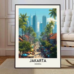 Jakarta poster, Jakarta Wall Art, Jakarta Print, Jakarta Photo, Jakarta Poster Print, Jakarta Travel, Jakarta city, Jakarta map