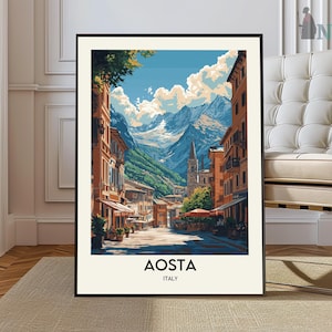 Aosta Poster, Aosta Wandkunst, Aosta Print, Aosta Foto, Aosta Reiseplakat, Aosta Stadtplakat, Aosta Kunstwerk