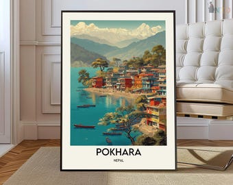 Pokhara poster, Pokhara Wall Art, Pokhara Print, Pokhara Photo, Pokhara Nepal, Pokhara Travel, Pokhara city, Pokhara custom poster
