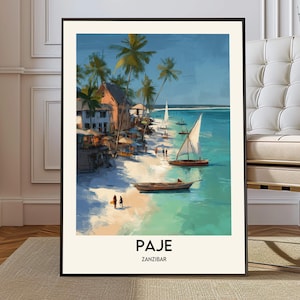 Cartel de Paje, Arte de pared de Paje, Impresión de Paje, Foto de Paje, Impresión de póster de Paje, Viajes de Paje, Obras de arte de Paje, Punto de referencia de Paje, Cartel de Paje Zanzíbar