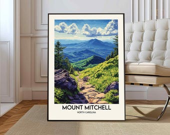 Mount Mitchell Poster, Mount Mitchell NC Print, Mount Mitchell North Carolina, Appalachian Mount Wall Art, Mount Mitchell State Park