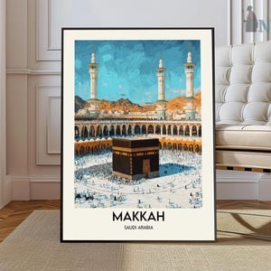 Mecca poster, Mecca Wall Art, Mecca Print, Mecca Photo, Mecca Poster Print, Mecca Travel, Mecca city, Mecca map, Mecca Hajj poster