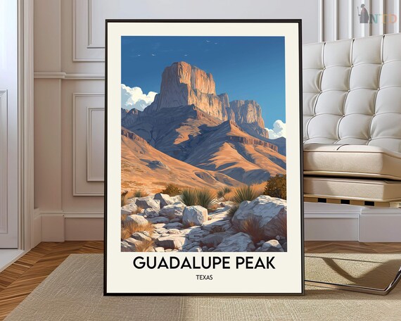 Guadalupe Peak Texas Poster, Highest Point in Texas Summit Wall