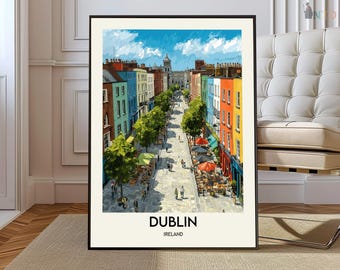 Dublin print, Dublin poster, Dublin wall art, Dublin decor, Dublin artwork, Dublin photo, Dublin skyline, Dublin travel art, Dublin Ireland