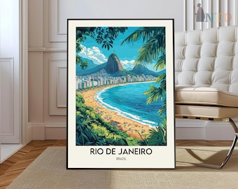 Brazil Print, Brazil Art Prints, Rio Travel Poster, Wall Art, Art Gift, Travel Print, Poster, Travel Gift, Poster Art, Rio De Janeiro
