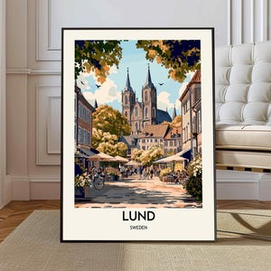 Póster de Lund, Arte mural de Lund, Impresión de Lund, Foto de Lund, Impresión de póster de Lund, Póster de viaje de Lund, Póster de Lund, Suecia