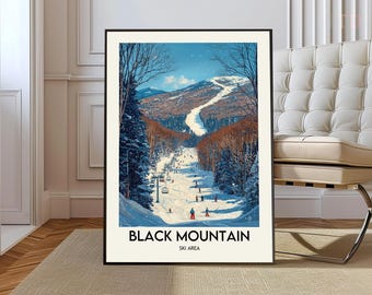 Black Mountain Ski Area Print: Jackson, NH Watercolor Art - Etsy