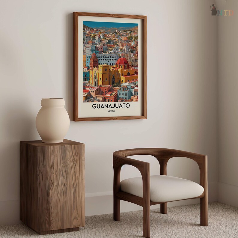 Guanajuato Mexiko Poster Druck | Bunte Koloniale Stadt Wandkunst | Historische Altstadt Strasse Illustration | Reise-Dekor-Geschenk Bild 19