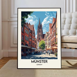 Münster poster, Münster wall art, Münster print, Münster photo, Münster poster print, Münster Germany poster, Münster city, Münster map