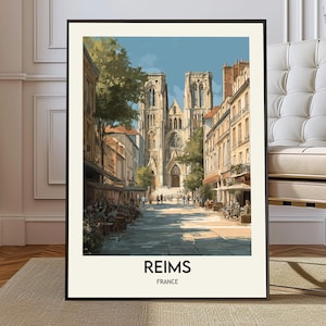 Reims poster, Reims Wall Art, Reims Print, Reims Photo, Reims Poster Print, Reims Travel, Reims city, Reims map, Reims France poster