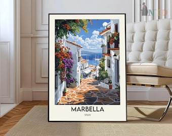 Marbella poster, Marbella muurkunst, Marbella print, Marbella foto, Marbella poster print, Marbella reisposter, Costa del Sol-poster