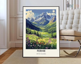 Fernie Travel Poster, Fernie Wall Art, Fernie Poster Print, Fernie Photo, Fernie Decor, Fernie British Columbia, Fernie Canada