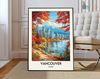 Stampa di Vancouver, Arte murale di Vancouver, Poster di Vancouver, Foto di Vancouver, Stampa poster di Vancouver, Poster di viaggio di Vancouver, Vancouver Canada