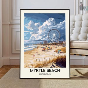 Myrtle Beach Travel Poster, Myrtle Beach Wall Art, Myrtle Beach Poster Print, Myrtle Beach Photo, Myrtle Beach Decor, Myrtle Beach SC poster