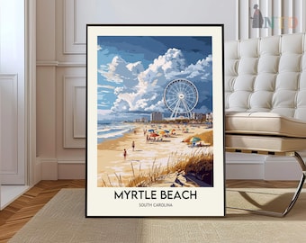 Myrtle Beach Travel Poster, Myrtle Beach Wall Art, Myrtle Beach Poster Print, Myrtle Beach Photo, Myrtle Beach Decor, Myrtle Beach SC poster