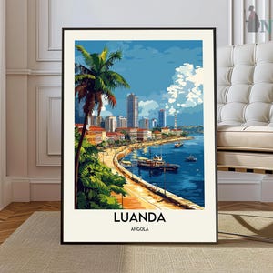 Luanda Plakat, Luanda Wandkunst, Luanda Druck, Luanda Foto, Luanda Plakat Druck, Luanda Reiseplakat, Luanda Angola, Luanda Stadtplan