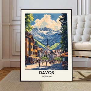 Davos poster, Davos Wall Art, Davos Print, Davos Photo, Davos Poster Print, Davos Travel Poster, Davos city poster