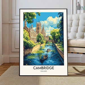 Cambridge Poster, England Travel Print, British Decor, United Kingdom Travel Poster, City Print, Cambridge Gift, Cambridge Travel Poster