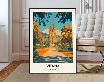 Wien Reise Print, Wien Reise Poster, Österreich Wandkunst, Österreichische Reise Decor, Wien Reise Geschenk, Wien Kunstdruck, Vintage Wandkunst