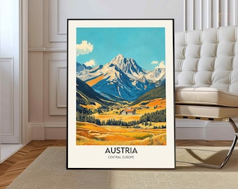 Póster de Austria, Arte mural de Austria, Impresión de Austria, Foto de Austria, Impresión de póster de Austria, Póster de viaje de Austria, Póster de la ciudad de Austria