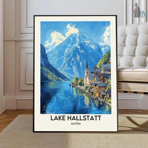 Hallstatt Travel Print Hallstatt Wall Decor Austria Hallstatt Art Hallstatt Wall Art Austria Poster Gift for Alpine Village Lovers Hallstatt