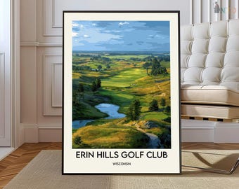Erin Hills Golf Club poster, Erin Hills Golf Club Wall Art, Erin Hills Golf Club Print, Erin Hills Golf Club Photo Erin Hills Golf Wisconsin