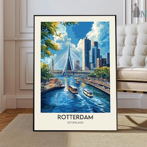 Rotterdam Travel Print, Rotterdam Travel Poster, Netherlands Travel Poster, European Travel Art Print, Photographic Wall Art, Travel Print