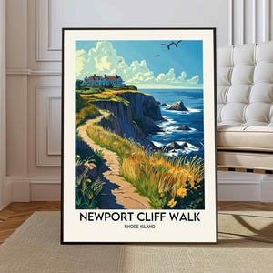 Newport Cliff Walk poster, Newport Cliff Walk print, Newport Cliff Walk wall decor, Newport Cliff Walk artwork, Newport Rhode Island print