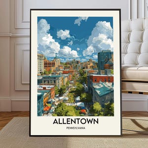 Allentown Wall Art, Allentown Travel Poster, Allentown Skyline Print, Allentown Photography, Allentown Illustration, Allentown Pennsylvania