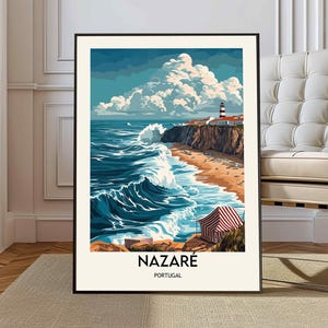 Nazaré poster, Nazaré Wall Art, Nazaré Print, Nazaré Photo, Nazaré Poster Print, Nazaré Travel Poster, Nazaré Portugal, Nazaré Canyon print