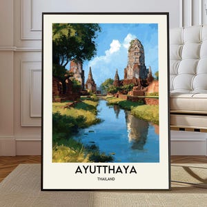 Ayutthaya print, Ayutthaya poster, Ayutthaya wall art, Ayutthaya decor, Ayutthaya gift, Ayutthaya city, Ayutthaya photo, Ayutthaya Thailand