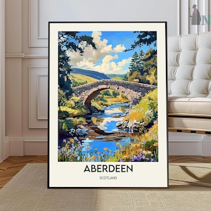 Aberdeen Poster, Scotland Print, Aberdeen Wall Art, Cityscape Poster, Aberdeen Decor, Scottish Print, Aberdeen Print, Scottish Wall Art