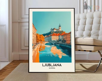 Ljubljana Print, Ljubljana Wall Art, Ljubljana Poster, Ljubljana Photo, Ljubljana Poster Print, Ljubljana Travel Poster, Ljubljana Slovenia